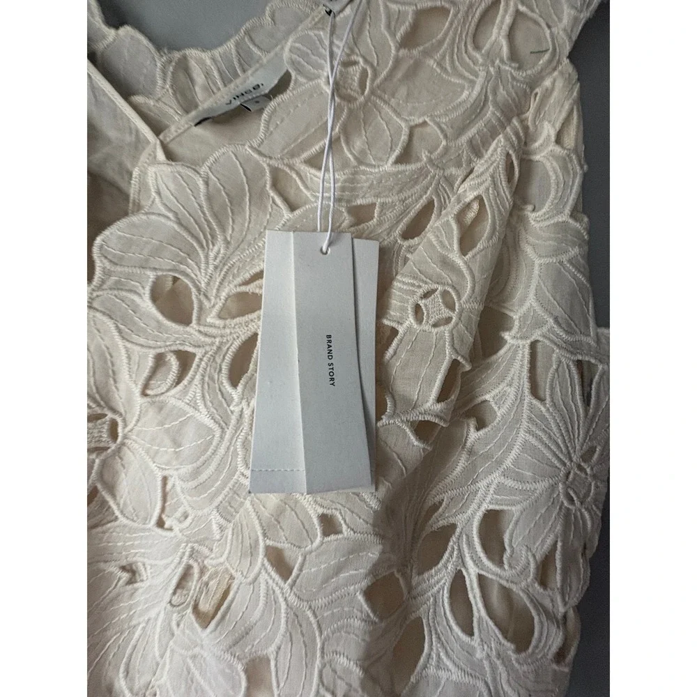 NWT‎ Vince Nouveau Floral Lace Midi Dress Cream Size 8